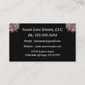 Elegant Roos Wedding Planner Visitekaartje (Achterkant)