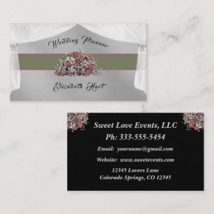 Elegant Roos Wedding Planner Visitekaartje