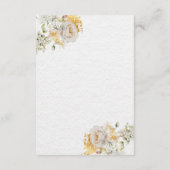 Elegant Roos White Gold Floral Reception Kaart (Achterkant)