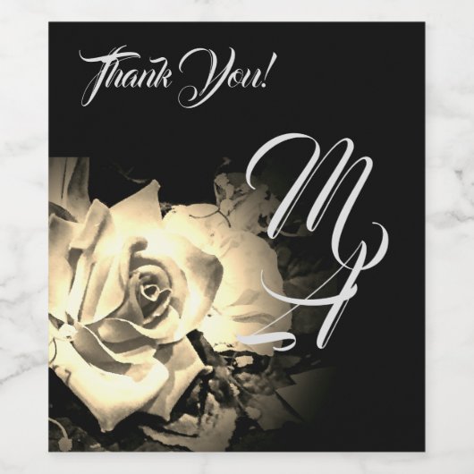 Elegant Roos Wijn Etiket (Enkel label)