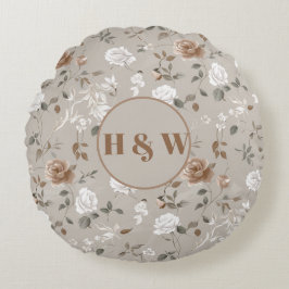 Elegant Roos & wijnpatroon rond kussen