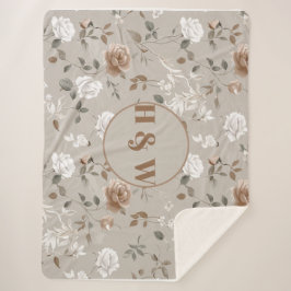 Elegant Roos & wijnpatroon Sherpa Blanket Deken