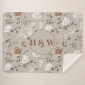 Elegant Roos & wijnpatroon Sherpa Blanket Deken (Voorkant (horizontaal))