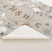 Elegant Roos & wijnpatroon Sherpa Blanket Sherpa Deken (3/4)