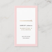 Elegant Roos Wit Faux Gold Kapper Visitekaartje (Voorkant)