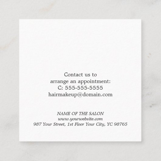 Elegant Roos Wit Faux Goud Hart Salon Coupon (Achterkant)