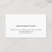 Elegant Roos Wit Zwart Schaar Haar Stylist Visitekaartje (Achterkant)