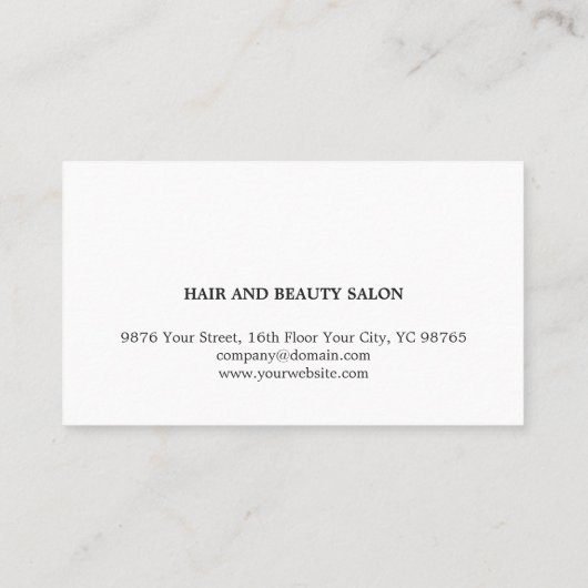Elegant Roos Wit Zwart Schaar Haar Stylist Visitekaartje (Achterkant)