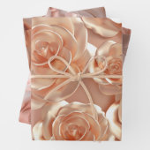 Elegant Roos Wrapping Paper Flat Sheet Set van 3 (In situ)