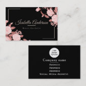 Elegant Roos zwart Visitekaartje (Voorkant / Achterkant)
