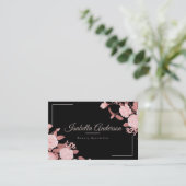 Elegant Roos zwart Visitekaartje (Staand voorkant)