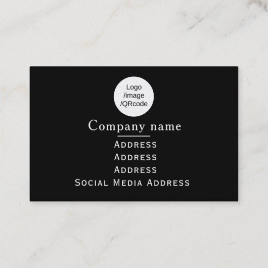 Elegant Roos zwart Visitekaartje (Achterkant)