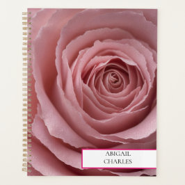 Elegant roos, Zwarte Spiraalplanner Planner