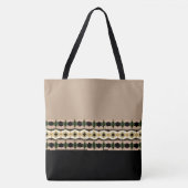 Elegant rooskleurig roze met zwart patroon tote bag (Voorkant)
