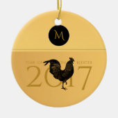 Elegant Rooster 2017 Monogram O Keramisch Ornament (Voorkant)