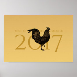 Elegant  Rooster Chinees nieuwjaar 2017 P Poster