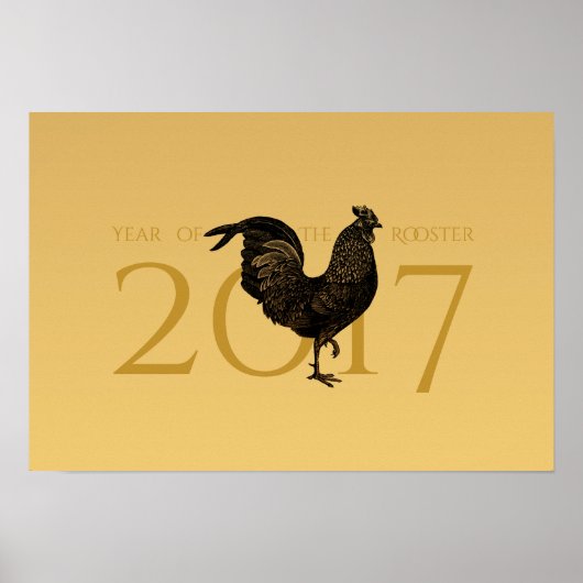 Elegant Rooster Chinees nieuwjaar 2017 P Poster (Voorkant)