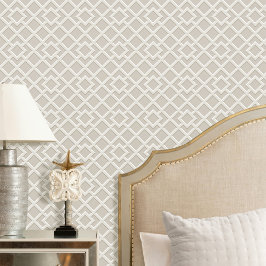 Elegant rooster geometrisch patroon Greige Beige Behang