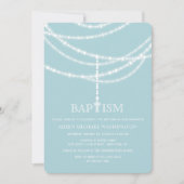Elegant Rosary Cross Sparkles Baptism Religity Kaart (Voorkant)