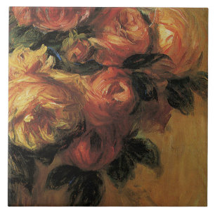 Elegant Rose Bouquet Floral Geel Roze Tegeltje