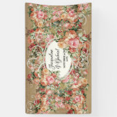 Elegant Rose Bouquet Gold  Vrijgezellenfeest Spandoek (Verticaal)