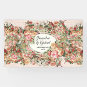 Elegant Rose Bouquet Roze  Vrijgezellenfeest Spandoek (Horizontaal)