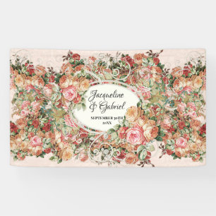 Elegant Rose Bouquet Roze  Vrijgezellenfeest Spandoek