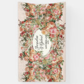 Elegant Rose Bouquet Roze  Vrijgezellenfeest Spandoek (Verticaal)