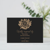 Elegant Rose Bouquet RSVP Kaartje (Staand voorkant)