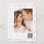 Elegant Rose Chinoiserie Floral QR Code Wedding Save The Date (Achterkant)