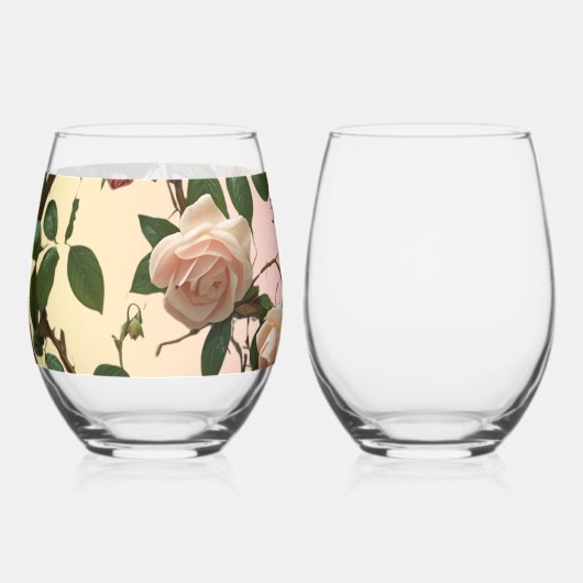 Elegant Rose Covered Master the Kitchen  Wijnglas Zonder Voet (Voorkant)