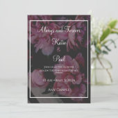 Elegant Rose Flowers Wedding invitation Kaart (Staand voorkant)