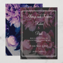 Elegant Rose Flowers Wedding invitation Kaart