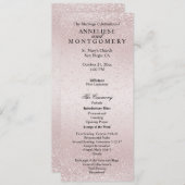 Elegant Rose Glitter - Program Programmakaart (Voorkant / Achterkant)