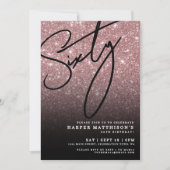 Elegant Rose Gold 60th Birthday Kaart (Voorkant)