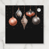 Elegant Rose Gold and Black Ornament Christmas Bedankjes Labels (Achterkant)