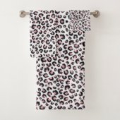 Elegant Rose Gold Black Leopard Pattern Bad Handdoek (Insitu)