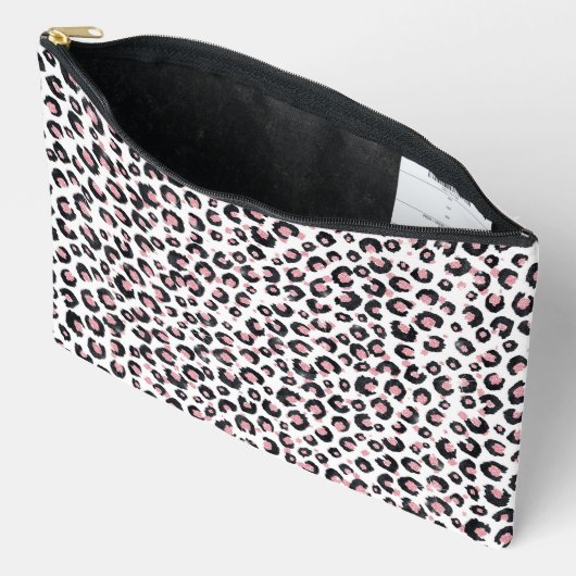 Elegant Rose Gold Black Leopard Pattern Etui (Open)