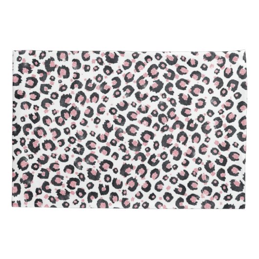 Elegant Rose Gold Black Leopard Pattern Kussensloop (Achterkant-Links)