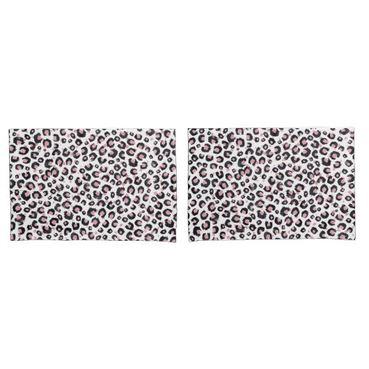 Elegant Rose Gold Black Leopard Pattern Kussensloop (Voorkant-Set)