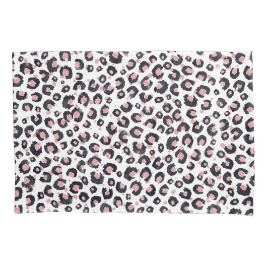 Elegant Rose Gold Black Leopard Pattern Kussensloop (Voorkant-Links)