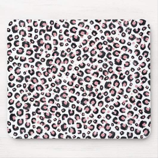Elegant Rose Gold Black Leopard Pattern Muismat (Voorkant)