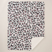 Elegant Rose Gold Black Leopard Pattern Sherpa Deken (Voorkant)