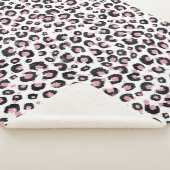 Elegant Rose Gold Black Leopard Pattern Sherpa Deken (3/4)