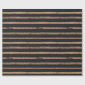 Elegant Rose Gold & Black Striped Cadeaupapier (Vlak)