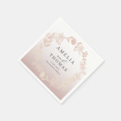 Elegant Rose Gold Botancial Wreath Wedding Servet (Hoek)