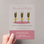 Elegant Rose Gold Brunch and Bubbly Bridal Shower Acryl Uitnodigingen (Insitu (Draagbaar))