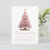 Elegant Rose Gold Christmas Tree Holiday Party  Kaart (Staand voorkant)