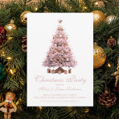 Elegant Rose Gold Christmas Tree Holiday Party  Kaart