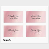 Elegant Rose Gold Custom Text Thank You Luxe Rechthoekige Sticker (Vel)